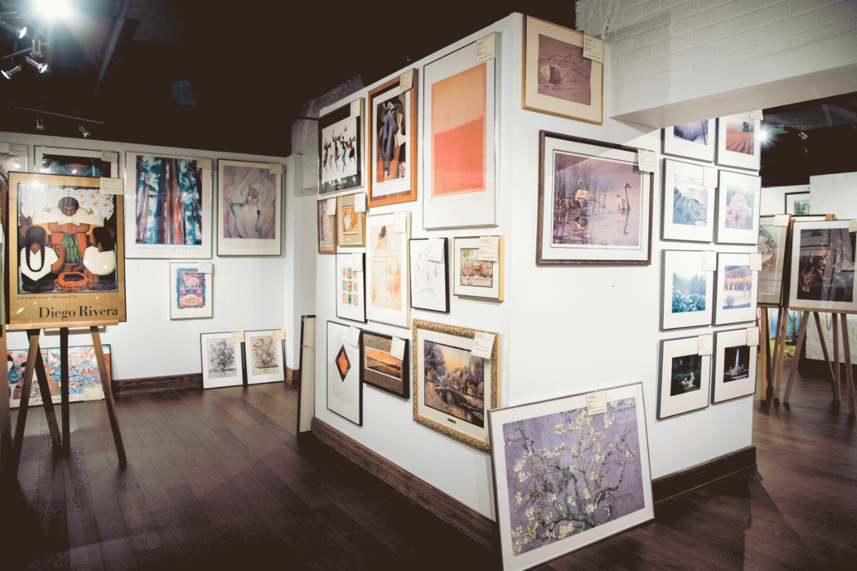 Art that had been available to rent through the Memorial Union's art rental program. The art is now for sale. (Photo courtesy Memorial Union)