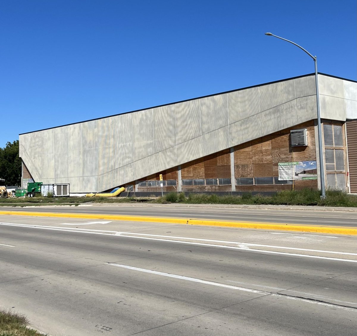 Work on the Fitch Family Indoor Aquatic Center, located on Lincoln Way across from the Iowa Department of Transportation headquarters, is on schedule for a grand opening in March 2026.