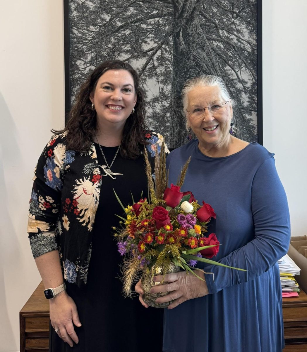 Lynette Pohlman retirement story, former student posed with Lynette: Heather Johnson