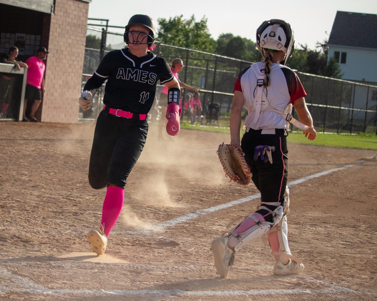 Ames' shortstop Mya Geffre (11) plated two runs in the 9-1 win over Gilbert on Tuesday.